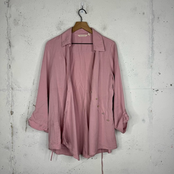 Soft Surroundings Button Wrap Tunic Top Side Button Tab Sleeves Large - Picture 6 of 10